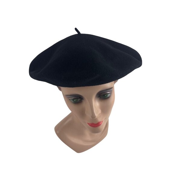 Restoration Hardware Black Beret Hat Virgin Wool The Last Of The True French Ber main image 5
